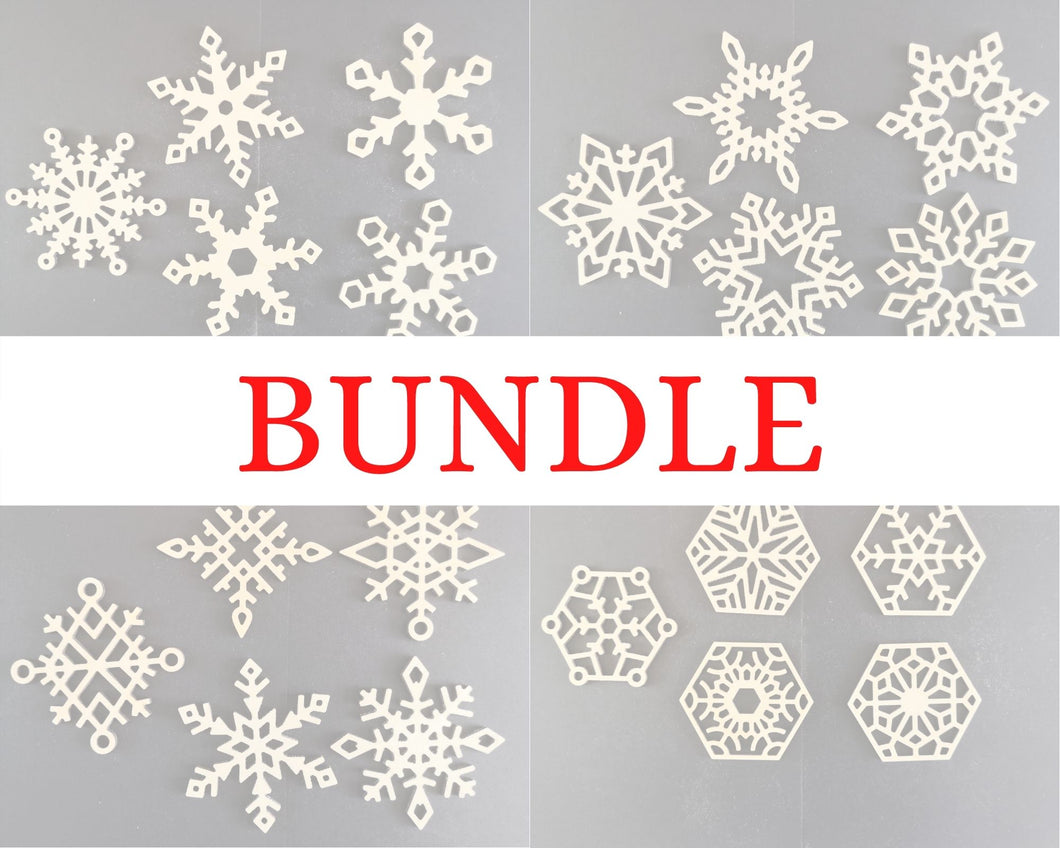 BUNDLE /50 pcs Snowflake Christmas bauble bundle